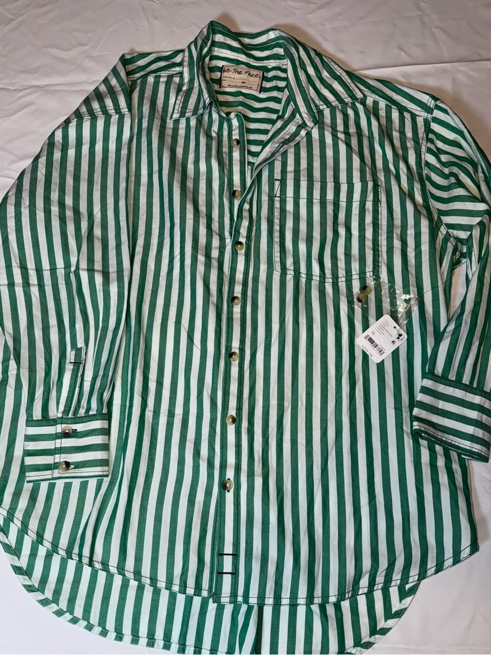 We The Free Freddie Striped Shirt women’s Button-Down Shirt XS new free people